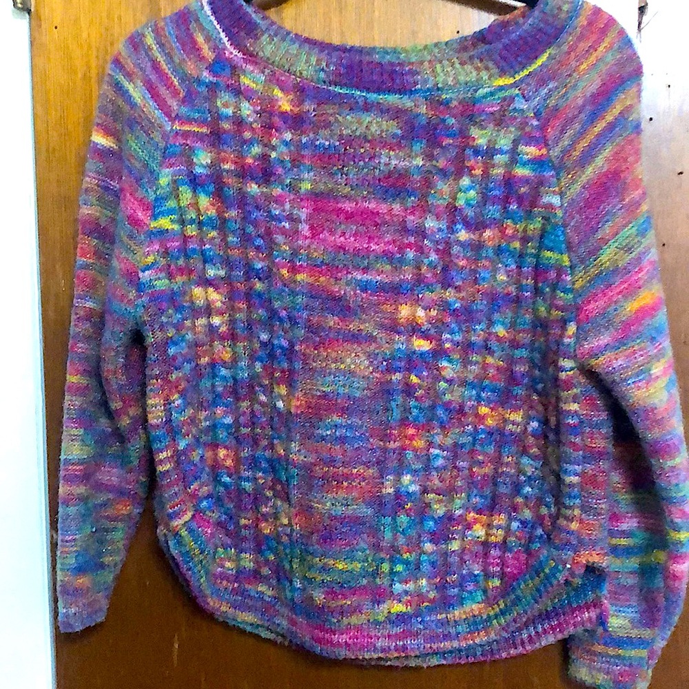 Multicolor Cable knit Crewneck sweater